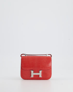 *RARE* Hermès Micro Constance Bag 13cm in Rouge Lizard with Palladium Hardware