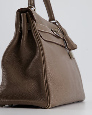 Hermès Kelly 32 Retourne Bag in Etoupe Clemence Leather with Palladium Hardware