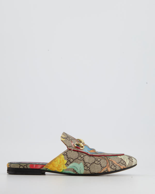 Gucci Monogram GG Print Mule with Floral Bird Print Size EU 36.5