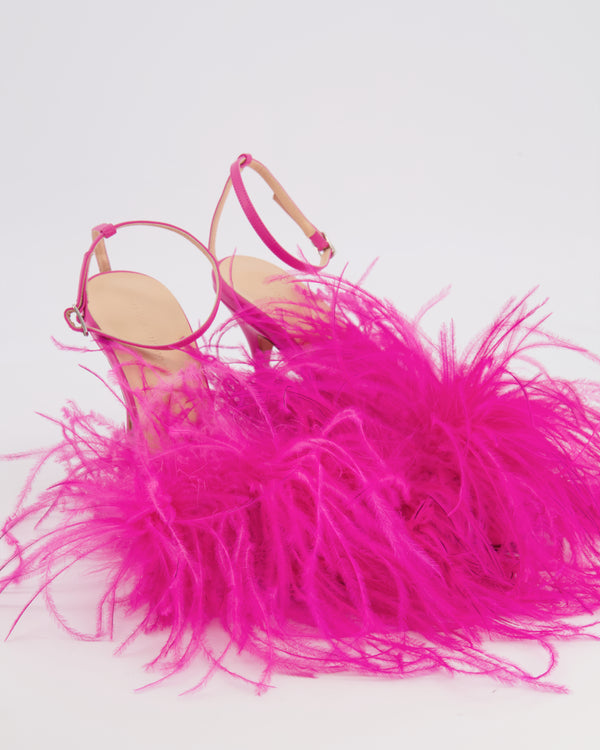 *FIRE PRICE* Magda Butrym Hot Pink Feather Heels Size EU 39 RRP £885