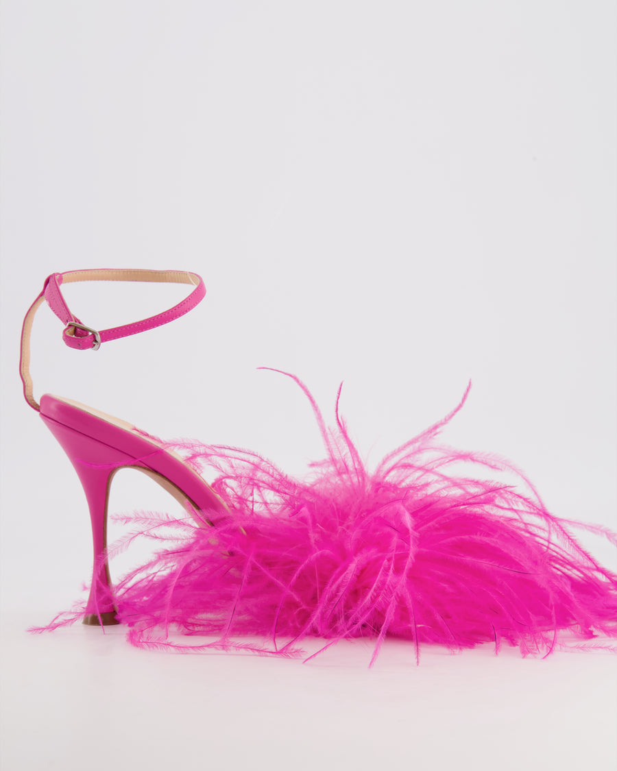 *FIRE PRICE* Magda Butrym Hot Pink Feather Heels Size EU 39 RRP £885