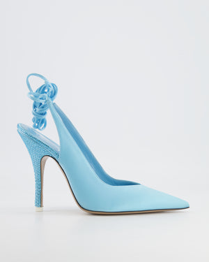 The Attico Light Blue Crystal Embellished Venus Pumps Size EU 40.5 RRP £750