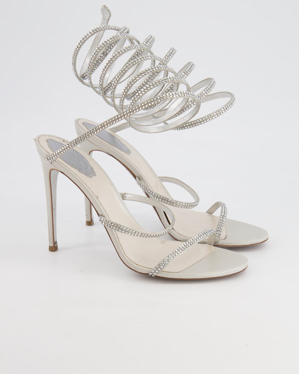 Rene Caovilla Silver Diamanté Cleo Heels Size EU 41 RRP £1,180