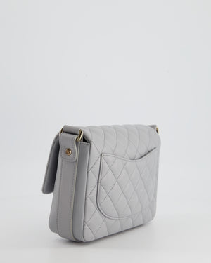 Chanel Wave Strap Bag In Dove Grey Lambskin with Champagne Gold Hardware