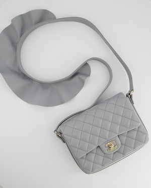 Chanel Wave Strap Bag In Dove Grey Lambskin with Champagne Gold Hardware