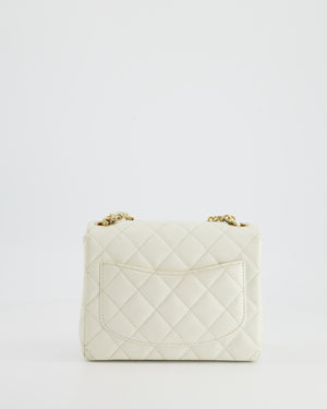 *RARE* Chanel Vintage White Caviar Mini Square Flap Bag with 24K Gold Hardware