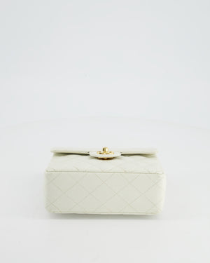 *RARE* Chanel Vintage White Caviar Mini Square Flap Bag with 24K Gold Hardware