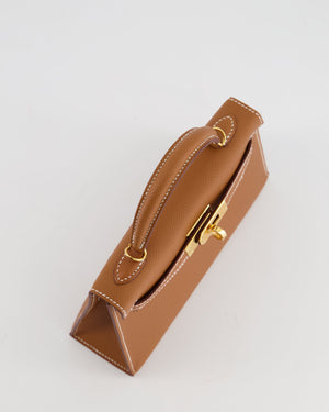 *HOT* Hermès Mini Kelly 20cm Bag in Gold Epsom Leather with Gold Hardware