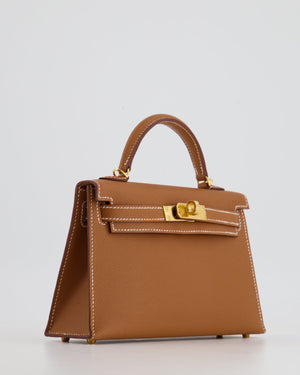 *HOT* Hermès Mini Kelly 20cm Bag in Gold Epsom Leather with Gold Hardware