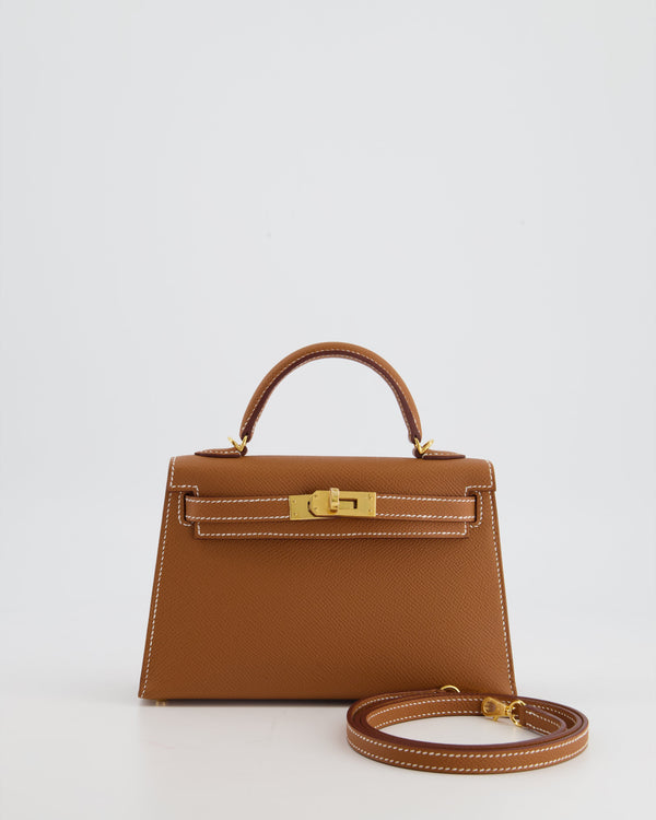 *HOT* Hermès Mini Kelly 20cm Bag in Gold Epsom Leather with Gold Hardware