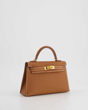 *HOT* Hermès Mini Kelly 20cm Bag in Gold Epsom Leather with Gold Hardware