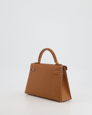 *HOT* Hermès Mini Kelly 20cm Bag in Gold Epsom Leather with Gold Hardware