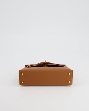 *HOT* Hermès Mini Kelly 20cm Bag in Gold Epsom Leather with Gold Hardware