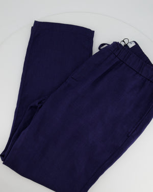 Frescobol Carioca Navy Linen Menswear Trousers Size UK 36