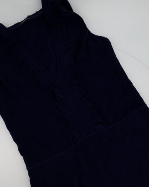 *FIRE PRICE* Chanel Navy Sleeveless Towel Beach Dress with Hood Size FR 36 (UK 8)