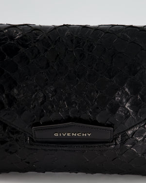 Givenchy Black Pirarucu Antigona Envelope Clutch Bag