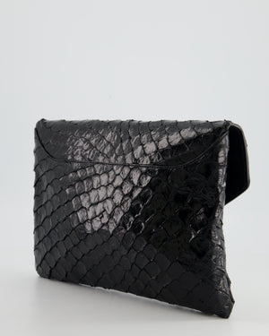 Givenchy Black Pirarucu Antigona Envelope Clutch Bag