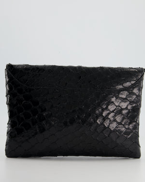 Givenchy Black Pirarucu Antigona Envelope Clutch Bag