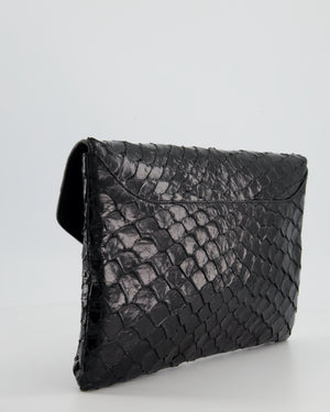 Givenchy Black Pirarucu Antigona Envelope Clutch Bag