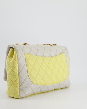 *SUPER FIRE PRICE* Chanel Large Jersey Reissue Pastel Yellow, Grey and Pink with Antique Gold Hardware