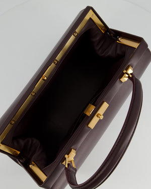 *RUNWAY PIECE* Gabriela Hearst Burgundy Chapman Bag In Calf Leather and Gold Hardware RRP £1550