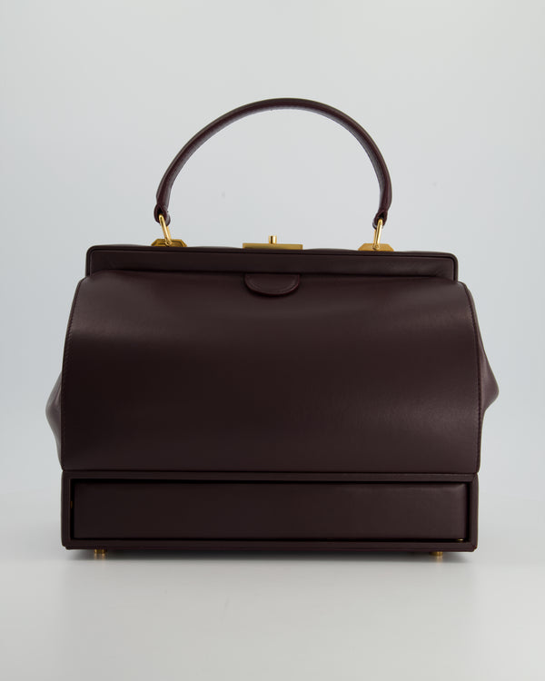 *RUNWAY PIECE* Gabriela Hearst Burgundy Chapman Bag In Calf Leather and Gold Hardware RRP £1550