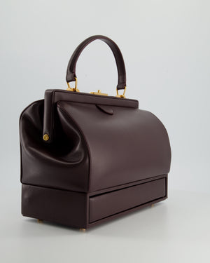 *RUNWAY PIECE* Gabriela Hearst Burgundy Chapman Bag In Calf Leather and Gold Hardware RRP £1550