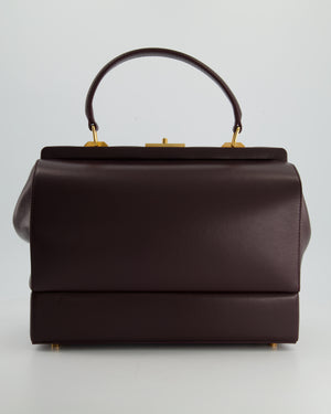 *RUNWAY PIECE* Gabriela Hearst Burgundy Chapman Bag In Calf Leather and Gold Hardware RRP £1550