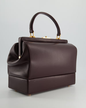 *RUNWAY PIECE* Gabriela Hearst Burgundy Chapman Bag In Calf Leather and Gold Hardware RRP £1550