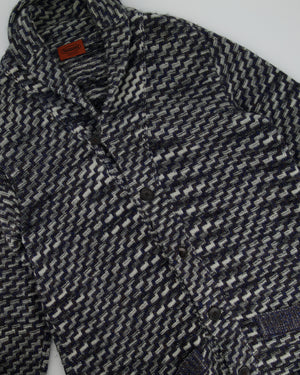 Missoni Menswear Navy and White ZigZag Oversized Cardigan Size IT 52 (UK 42)