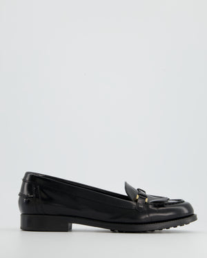 Tod
s Black Patent Leather Tassel Buckle Loafer Size EU 38