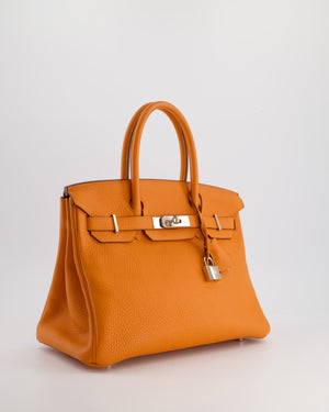 Hermès Birkin Retourne Bag 30cm Orange in Clemence Leather with Palladium Hardware