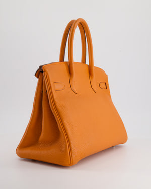 Hermès Birkin Retourne Bag 30cm Orange in Clemence Leather with Palladium Hardware