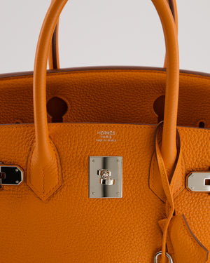 Hermès Birkin Retourne Bag 30cm Orange in Clemence Leather with Palladium Hardware