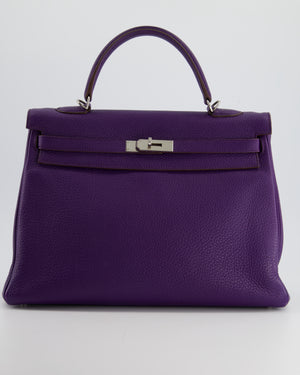 Hermès Kelly 35cm Bag Retourne in Iris Togo Leather with Palladium Hardware