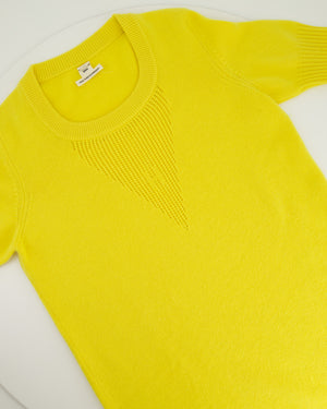 Hermès Canary Yellow Short Sleeve Jumper Dress with H Logo Detail FR 40 (UK 12)