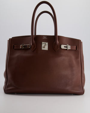 Hermès Birkin Bag 35cm in Havane Swift Leather with Palladium Hardware