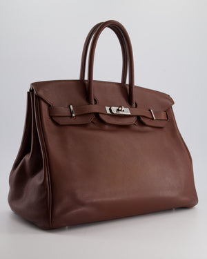 Hermès Birkin Bag 35cm in Havane Swift Leather with Palladium Hardware