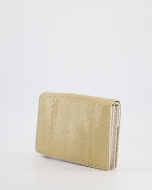 Bottega Veneta Beige Stingray Envelope Double Flap Clutch Bag