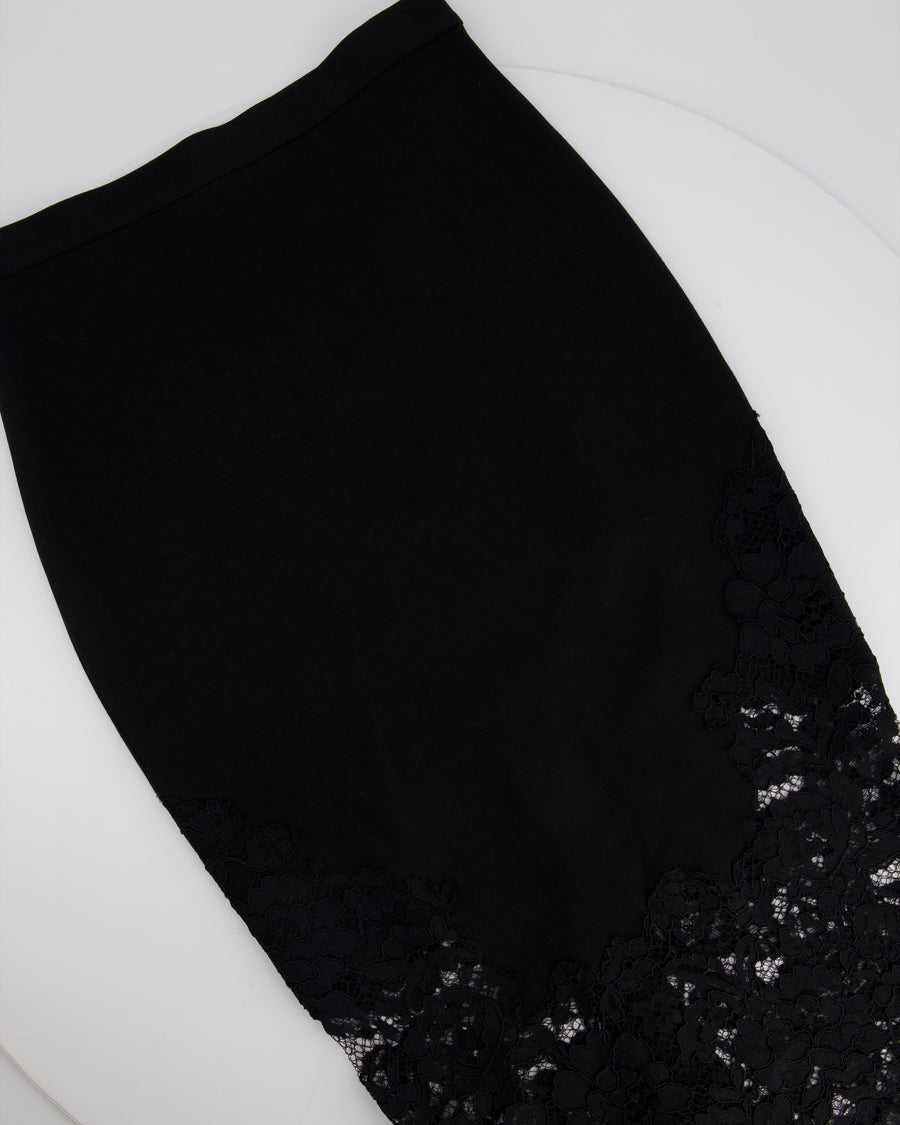 Ermanno Scervino Black Skirt With Lace Hem Detail Size 40 (UK 8)