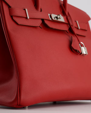 Hermès Birkin Retourne Bag 35cm in Rouge Casaque Epsom Leather with Palladium Hardware