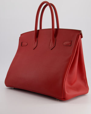 Hermès Birkin Retourne Bag 35cm in Rouge Casaque Epsom Leather with Palladium Hardware