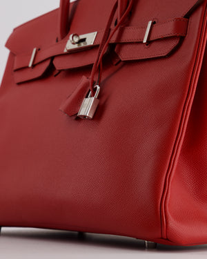 Hermès Birkin Retourne Bag 35cm in Rouge Casaque Epsom Leather with Palladium Hardware