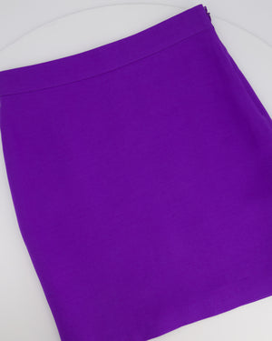 Valentino Purple Wool Mini Tailored Skirt Size IT 40 (UK 8)