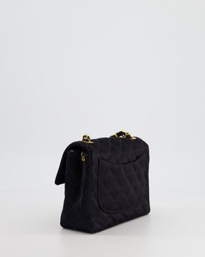 *HOT* Chanel Vintage Satin Black Mini Square Flap Bag with 24K Gold Hardware