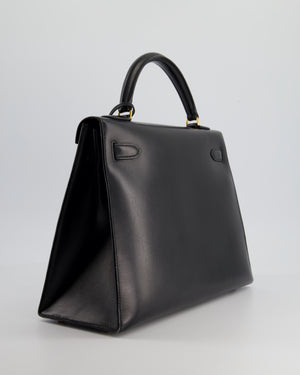 Hermès Vintage Kelly 32cm Replica Jewelry
 in Black Box Calf Leather with Gold Hardware