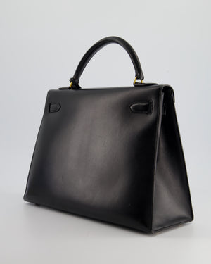 Hermès Vintage Kelly 32cm Replica Jewelry
 in Black Box Calf Leather with Gold Hardware