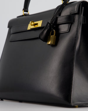 Hermès Vintage Kelly 32cm Replica Jewelry
 in Black Box Calf Leather with Gold Hardware