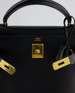 Hermès Vintage Kelly 32cm Replica Jewelry
 in Black Box Calf Leather with Gold Hardware