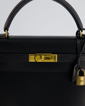 Hermès Vintage Kelly 32cm Replica Jewelry
 in Black Box Calf Leather with Gold Hardware